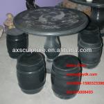 hand carved black granite outdoor table and chair(30 years history factory) AX-TAC12