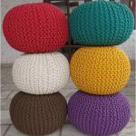 HAND KNITTED COTTON POUFS PITHUGRAM