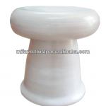 Handcrafted White Coiled Bamboo Stool (Vietnam) SB03-12209WH