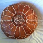 Handmade Moroccan tan Leather footstall/pouffe