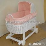 handmade wicker baby sleeping basket/baby bassinet with handles M-CB101