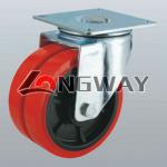 heavy duty twin-wheel caster,PU with PP center, Four ball bearing 1204