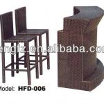 HFD-006 rattan bar table and chairs home wine bar furniture set TFZ-HFD-006