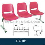 High density cheap price 3-seater plastic public waiting bench chair YA-PY101 public waiting bench chair YA-PY101