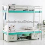 High quality bunk bed for adult for bedrooms/metal bunk bed for adult with shoe cabinet/hostel,school furniture XTLZ810