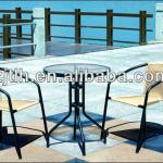 High Quality Outdoor Rattan Chair And Glass Table TLH-104