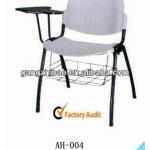 high quality plastic writing tablet chairs with schoolbag rack AH-004 AH-004