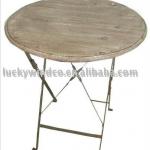 home and garden antique chic wood and metal table LWJW06110-BR