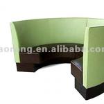 hot! bar faux leather curved bench with wooden base and hight back (SO-037) SO-037