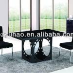 hot sale black wood dining table set RTA-04445