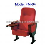 Hot sale durable fabric wooden auditorium seat with writing pad NO. FM-64 FM-64