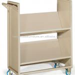 Hot sale School library furniture,Movable V-style book cart L-5