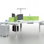 Hot sell mordern design open space desking system office workstation table with screen partition and round metal leg Neat Series