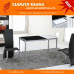 hot selling glass dining table and chair with locker DTJSX22