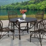 Hot selling outdoor furniture dining table and chairs with big round wicker AR-3351set