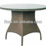 Hottest rattan outdoor table/rattan table/rattan dining table with clear glass ocean-0200