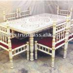 Indian Hand Painted Wooden Sankheda Dining sets with Dining Tables &amp; Dining Chairs for Home &amp; Restaurant Furniture VSDS-003