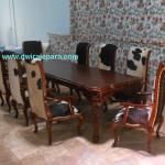 Indonesia Classic Furniture - Lion Dining Room Sets Furniture with Leather Upholstery DW-DTMR324