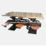 INDUSTRIAL IRON WOOD DINNING / CAFETERIA TABLE SH-AD-0417