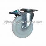 Industrial medium-sized caster made of white pp or pa/Total brakes 75-125mm