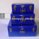 Iron storage trunks without patterns powder coated J26179