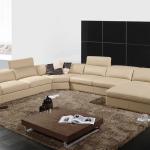 Italian design leather sofa large size lounge high back U-shaped corner leather sofa A002-2