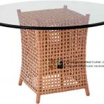 JOF-010 Modern Attractive PE Rattan Glass Round Coffee Table JOF-010