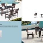 Julie 2014 outdoor Wicker tempered glass dining table and chairs funiture AR-C287