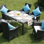 KD 6 people dining set PEwicker/rattan furniture (DW-DT004+DW-U001) A DW-DT004+DW-U001