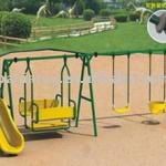 kids outdoor patio swing set with plastic slide BJ9192A BJ9192A