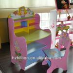 kids study table and chair wooden furniture in pink TY-10040