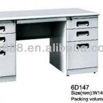 Knock down Steel computer desk with wooden top 6D147