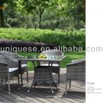 Krupa alum wicker table and chair outdoor furniture glass coffee table 5pcs/set U1399&amp;U1130