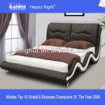 Latest design comfort fashion pink genuine leather bed 2861# 2816#