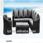 Latest Design Wicker Rattan Hotel Furniture Sofa With Cushion B004