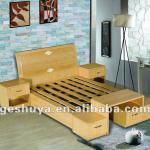 LONGBANG bamboo veneer bedroom furniture beds LB-QZ-8007