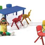 Lovely knock down folding kids table wuth six seats DN-K-02