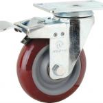 M8 Medium Duty Type Double Ball Bearing Total Brake Type pvc furniture casters KM44-M8