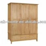 Manchester Oak Triple Wardrobe With Drawers MAR002