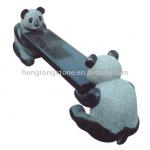 Marble Garden Bench with Two Pandas Statues HT-A-ZY097