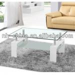 MDF white high gloss and glass coffee table MT-008