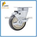 Medium duty PU wheels swivel caster with face brake caster wheels 3M-1-3F2