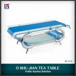 metal chromed frame bent glass center table SJ106B SJ106B