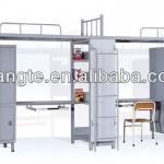 metal dormitory bunk bed with desk and cabinet, student bed, the best solution for dorm life and wallets XTGH177