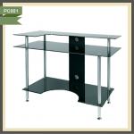 metal frame computer table glass computer desk monitor stand PC001 PC001