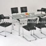 Metal Glass Dining Set B3505 black