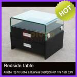 mirror glass black nightstand with bed B02K# B02K#