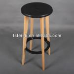 Modern bar stool metal stool with wooden top for dining stool