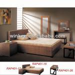 Modern bunk double bed designs with upholstered headboard RAP401