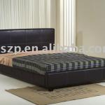 Modern comfortale black Faux Leather Bed Leather69